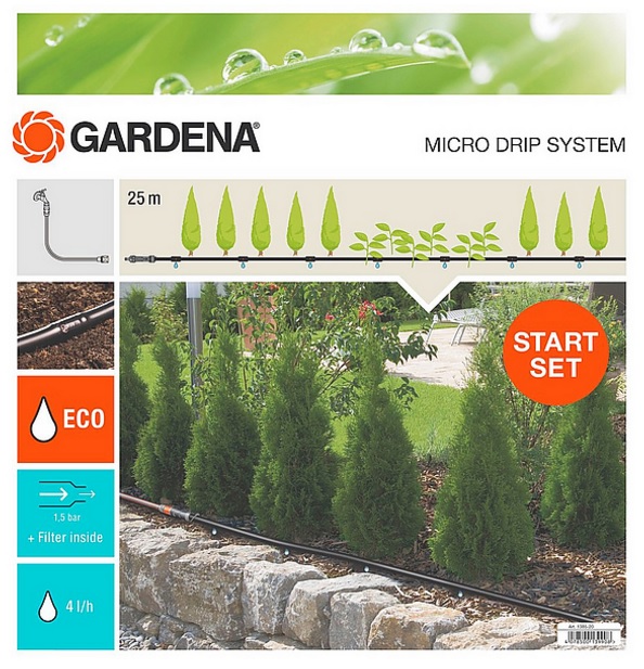 Afbeelding Gardena Micro Drip Start Set M Voor 25 Meter Rijplanten door Haxo.nl